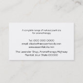 ラベンダーの花のボーダー 名刺 (裏面)