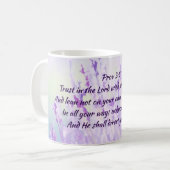 ラベンダーの花の主聖なる書物、 経典に信頼 コーヒーマグカップ (正面左)