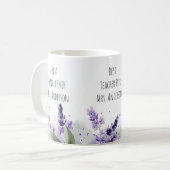 ラベンダーの花の先生への感謝の気持ちを込めて コーヒーマグカップ (正面左)