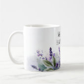 ラベンダーの花の先生への感謝の気持ち コーヒーマグカップ (左)