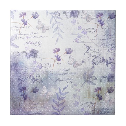 ラベンダーの花の切り離し タイル (正面)
