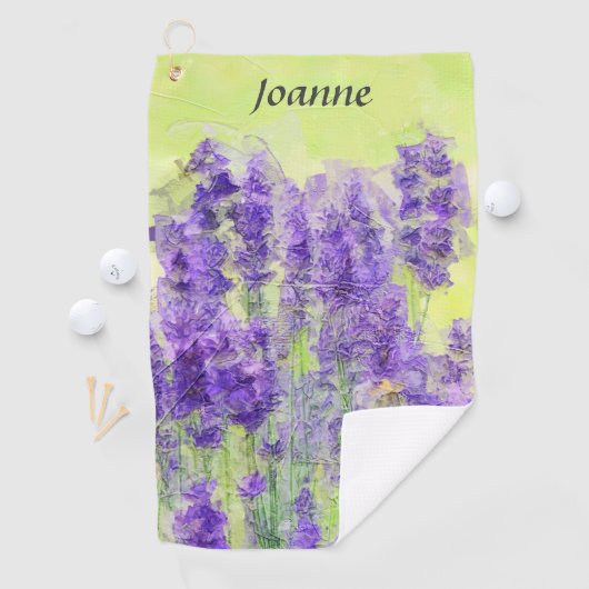 ラベンダーの花の印象派の水色 ゴルフタオル (インサイチュ)