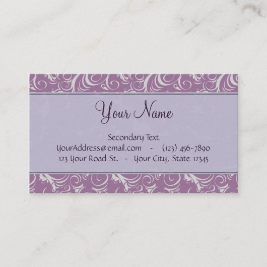 ラベンダーの花の小束はモノグラムと及び縞で飾ります 名刺 (正面)