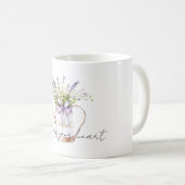 ラベンダーの花の弓 コーヒーマグカップ (正面右)