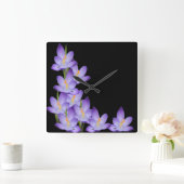 ラベンダーの花の柱時計 スクエア壁時計 (ホーム)