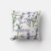 ラベンダーの花の植物の水彩画の芸術の青の薄紫 クッション (正面)