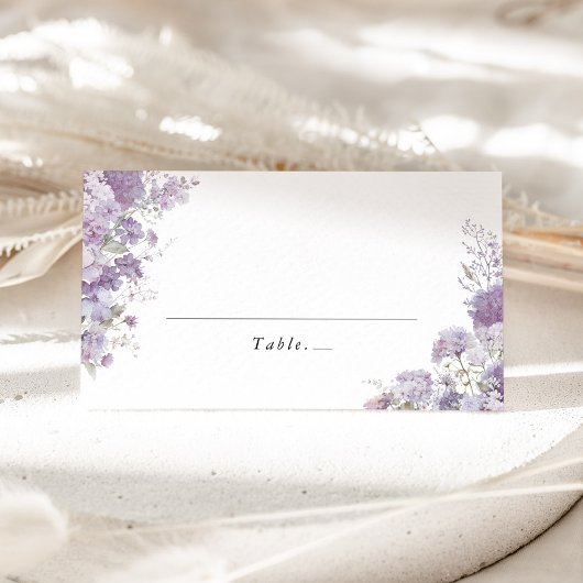 ラベンダーの花の水彩結婚式プレイスカード プレイスカード