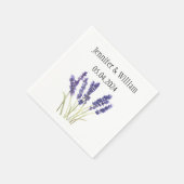 ラベンダーの花の水色のハーブ紫結婚の スタンダードカクテルナプキン (角)