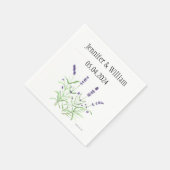 ラベンダーの花の水色のハーブ紫結婚の スタンダードカクテルナプキン (角)