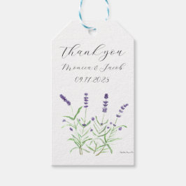ラベンダーの花の水色の素朴な紫結婚色 ギフトタグ