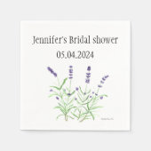 ラベンダーの花の水色ハーブブライダルシャワー スタンダードカクテルナプキン (正面)