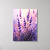 ラベンダーの花の油絵肖像画 キャンバスプリント (正面)