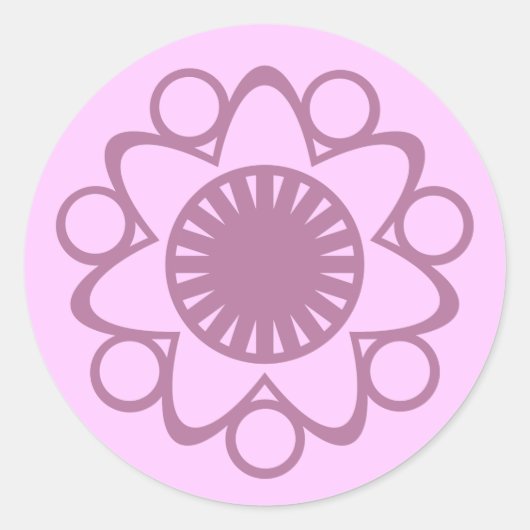 ラベンダーの花の生花のシールで破裂 ラウンドシール (正面)