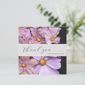 ラベンダーの花の結婚式のお礼カード サンキューカード (スタンド正面)