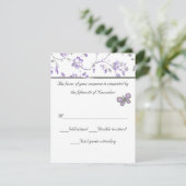 ラベンダーの花の結婚式の応答カード 出欠カード (スタンド正面)