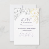 ラベンダーの花の結婚式 出欠カード (正面)