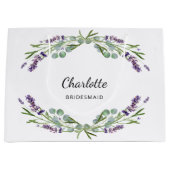 ラベンダーの花の緑の花嫁 ラージペーパーバッグ (正面)