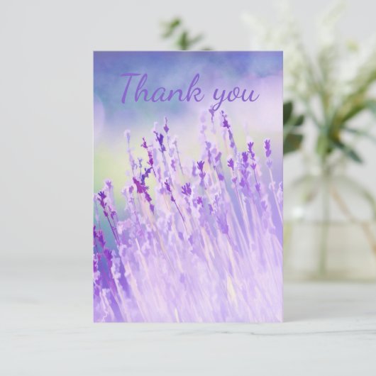 ラベンダーの花の美しい畑をありがとう サンキューカード (スタンド正面)