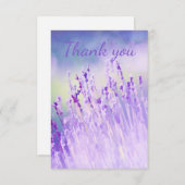 ラベンダーの花の美しい畑をありがとう サンキューカード (正面/裏面)