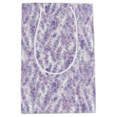 ラベンダーの花の美しい ブライダルシャワー ミディアムペーパーバッグ (正面)