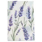 ラベンダーの花の美しい ブライダルシャワー ミディアムペーパーバッグ (正面)