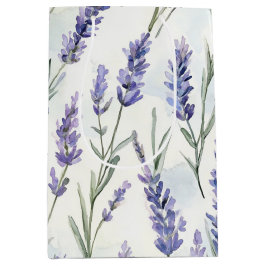 ラベンダーの花の美しい ブライダルシャワー ミディアムペーパーバッグ