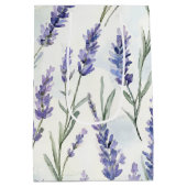 ラベンダーの花の美しい ブライダルシャワー ミディアムペーパーバッグ (裏面)