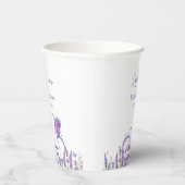 ラベンダーの花の自転車ベイビーシャワー 紙コップ (右)