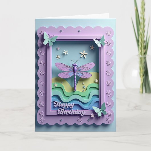ラベンダーの花の誕生日カード カード (正面)