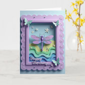 ラベンダーの花の誕生日カード カード (黄色い花)