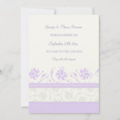 ラベンダーの花の駆け落ちの発表カード 案内状 (裏面)