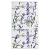 ラベンダーの花は文字-植物の水彩画--をカスタマイズ スモールペーパーバッグ (裏面)