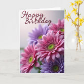 ラベンダーの花びら 誕生日カード カード (黄色い花)