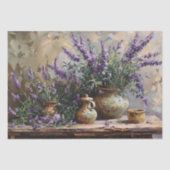 ラベンダーの花を粘土でポットデコページ 薄葉紙 (正面)