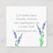 ラベンダーの花アピアス野花ハチミツ スクエア名刺 (裏面)