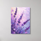 ラベンダーの花エレガント油絵 キャンバスプリント (正面)