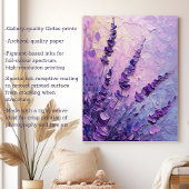 ラベンダーの花エレガント油絵 キャンバスプリント