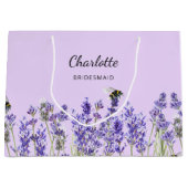 ラベンダーの花スミレの花嫁 ラージペーパーバッグ (正面)