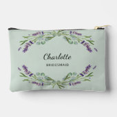 ラベンダーの花セージ緑の花嫁メイド アクセサリーポーチ (裏面)