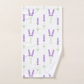 ラベンダーの花タオルのセット バスタオルセット (ハンドタオル)