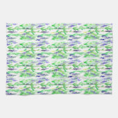 ラベンダーの花ハーブ紫色の薬草 キッチンタオル (横)