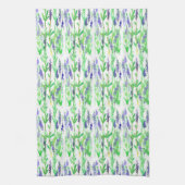 ラベンダーの花ハーブ紫色の薬草 キッチンタオル (縦)