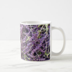 ラベンダーの花パターン コーヒーマグカップ