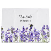 ラベンダーの花ミツバチの花嫁 ラージペーパーバッグ (正面)