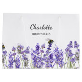 ラベンダーの花ミツバチの花嫁 ラージペーパーバッグ (裏面)