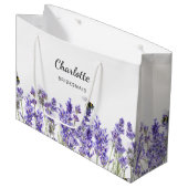 ラベンダーの花ミツバチの花嫁 ラージペーパーバッグ (正面アングル)