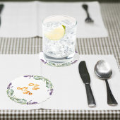 ラベンダーの花ユーカリの緑のビジネスロゴ ペーパーコースター