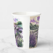 ラベンダーの花咲く静謐なマグカップ 紙コップ (左)