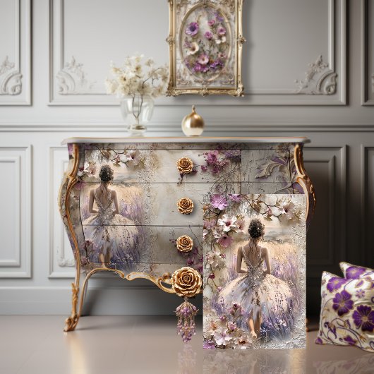 ラベンダーの花咲く バレリーナの背中 ファンタジー 薄葉紙