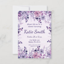 ラベンダーの花園シャワー招待状